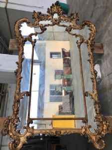 Wooden mirror with gilded bole - Restored (work in progress) _car 1744
